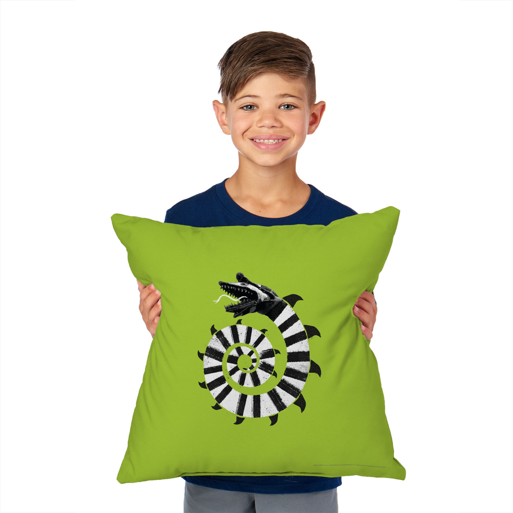 Warner Bros. Beetlejuice Mind The Sandworms Throw Pillow 18X18 Inches, GREEN, on-hover image number 1