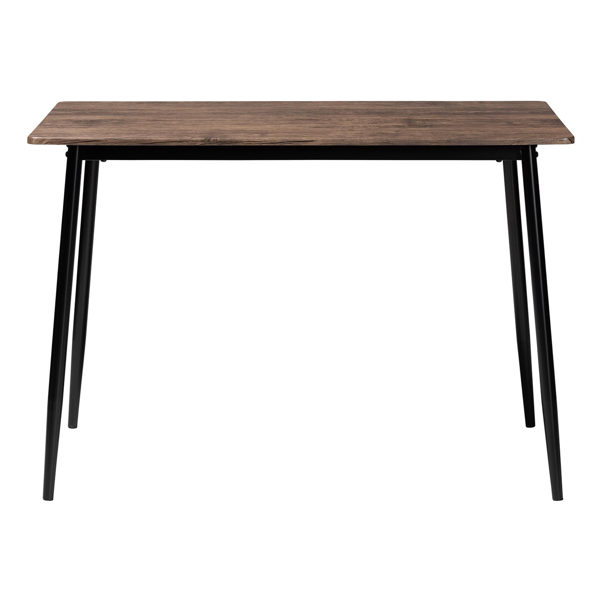 Dalair Industrial Rustic Brown Wood and Metal Dining Table, BROWN, alternate image number 2