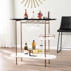 Dagney Wine/ Bar Table with Glassware Storage, BLACK, hi-res image number null
