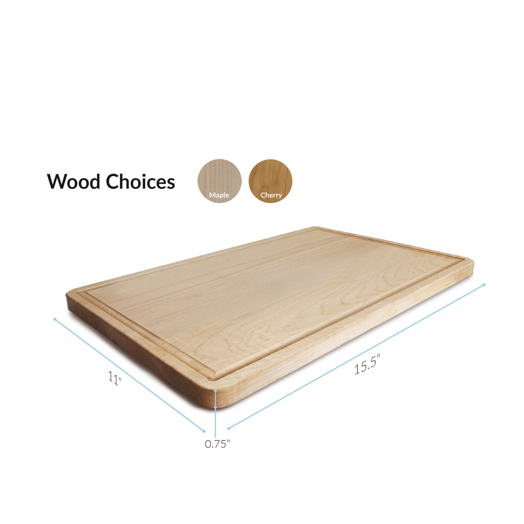 Delice Maple Rectangle Cutting Board with Juice Drip Groove, , alternate image number 3