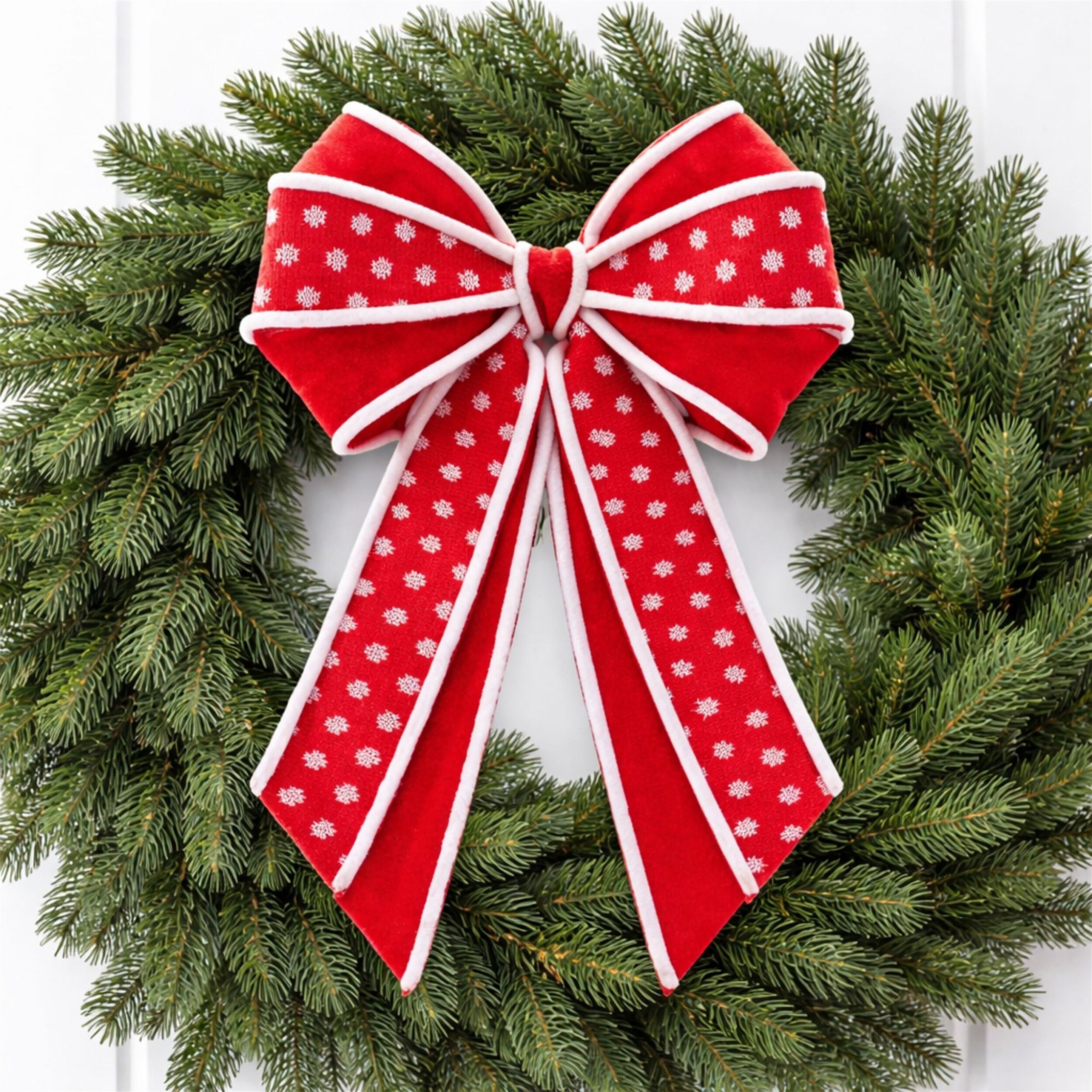 Polka Dot Bow Ornament (Set of 2), RED WHITE, alternate image number 3