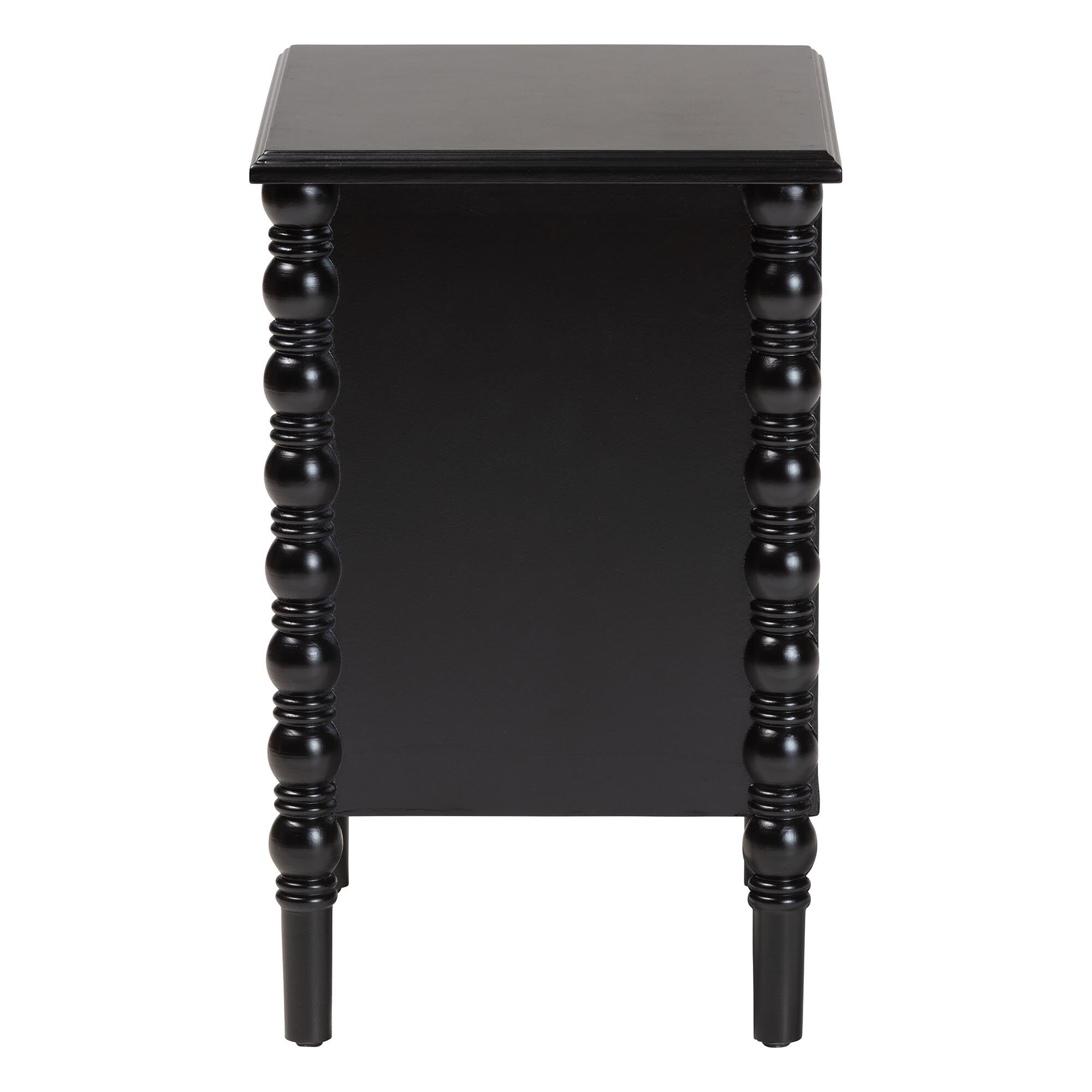 Malinda Classic White Wood 2-Drawer End Table with Spindle Legs, BLACK, alternate image number 4