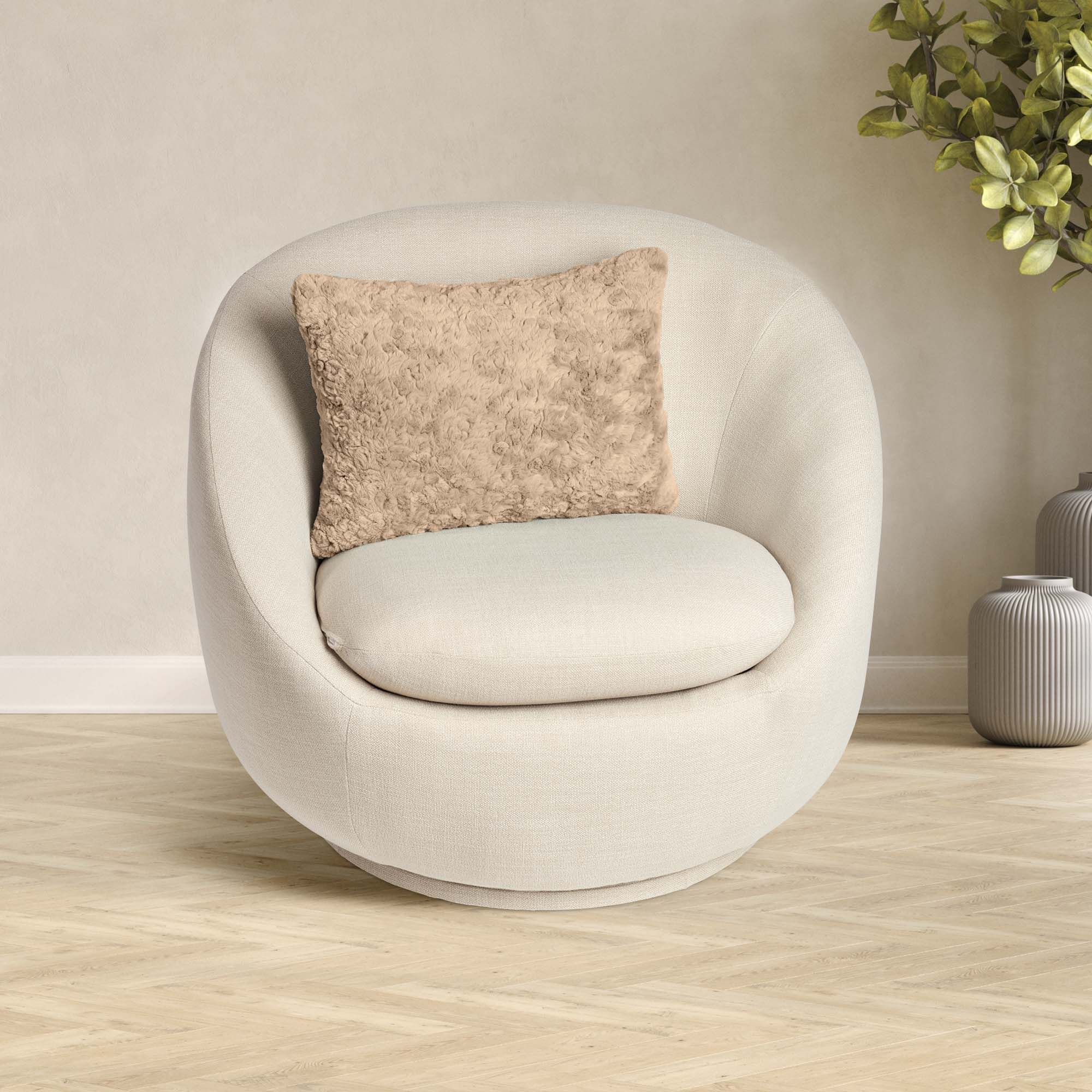 HGTV Curlicue Faux Fur Pillow Nomadic Desert 14 x 20 inches, MULTI, alternate image number 2