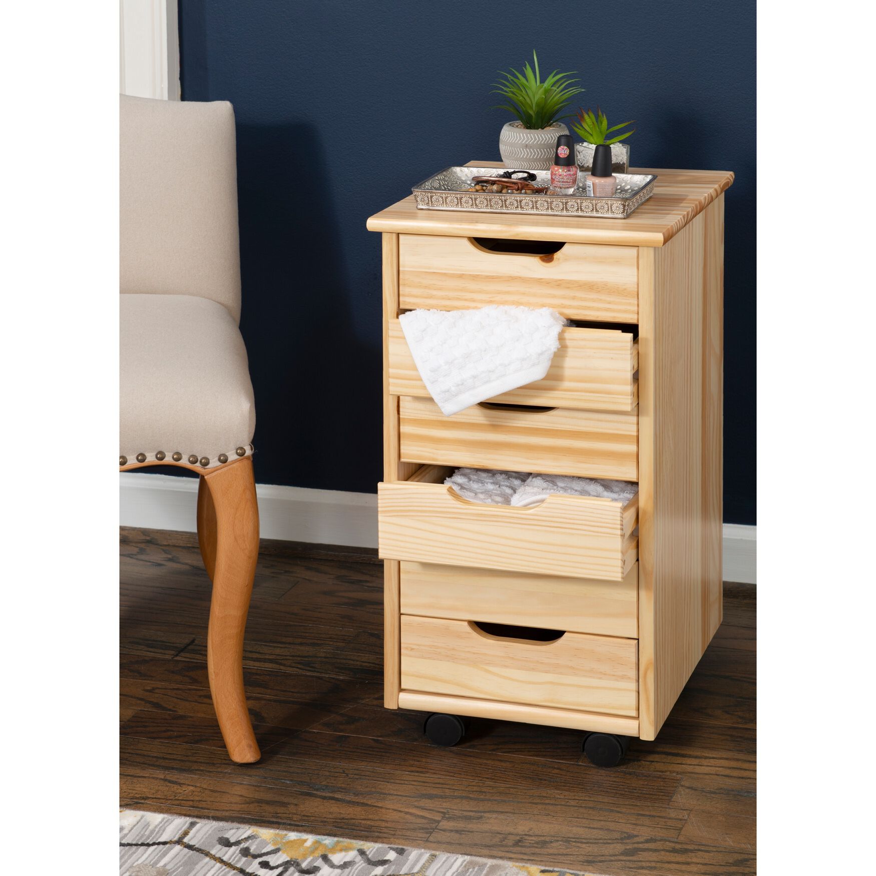 Croghan Six Drawer Rolling Storage Cart, , alternate image number 11