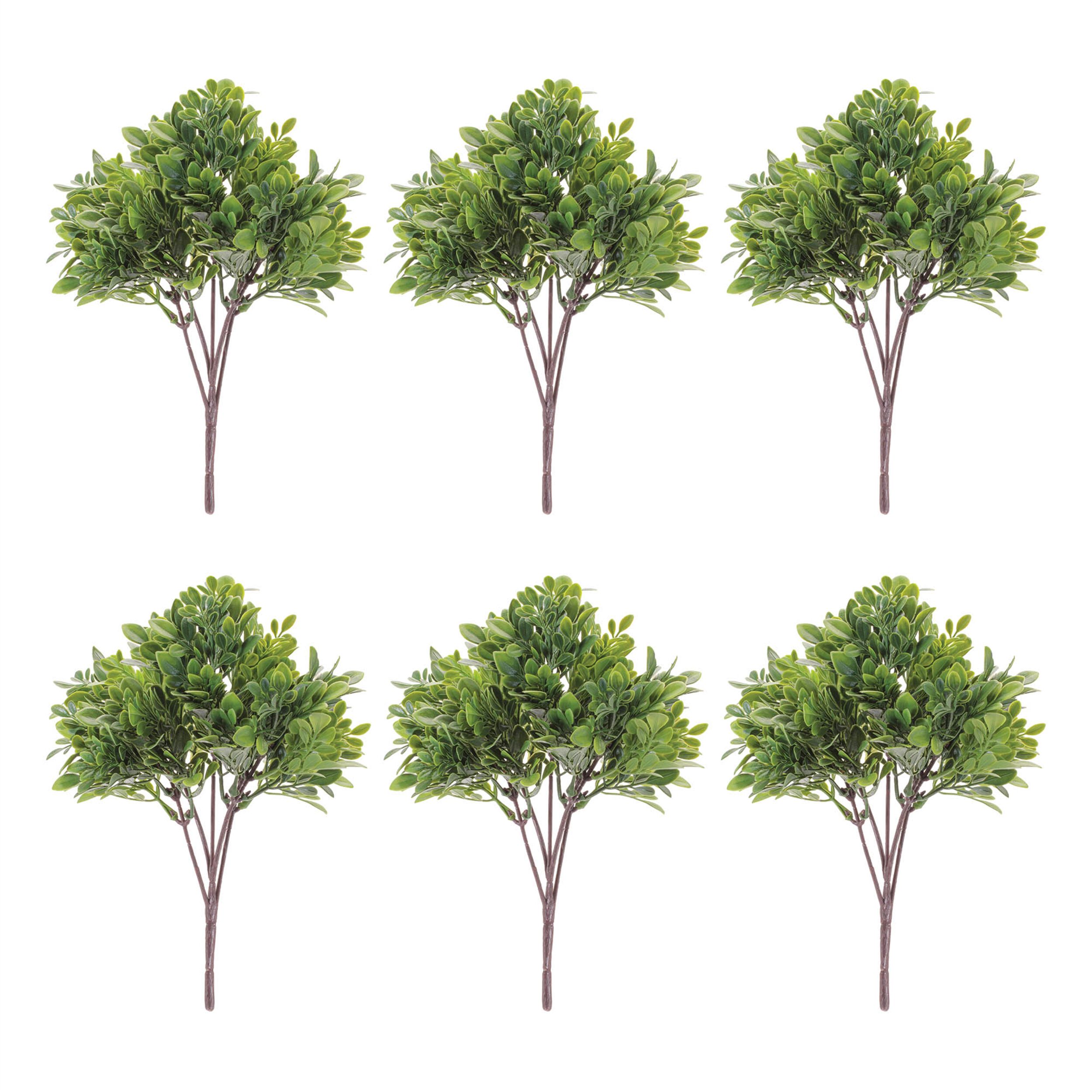 Boxwood Foliage Bush Set of 6, GREEN, alternate image number 1