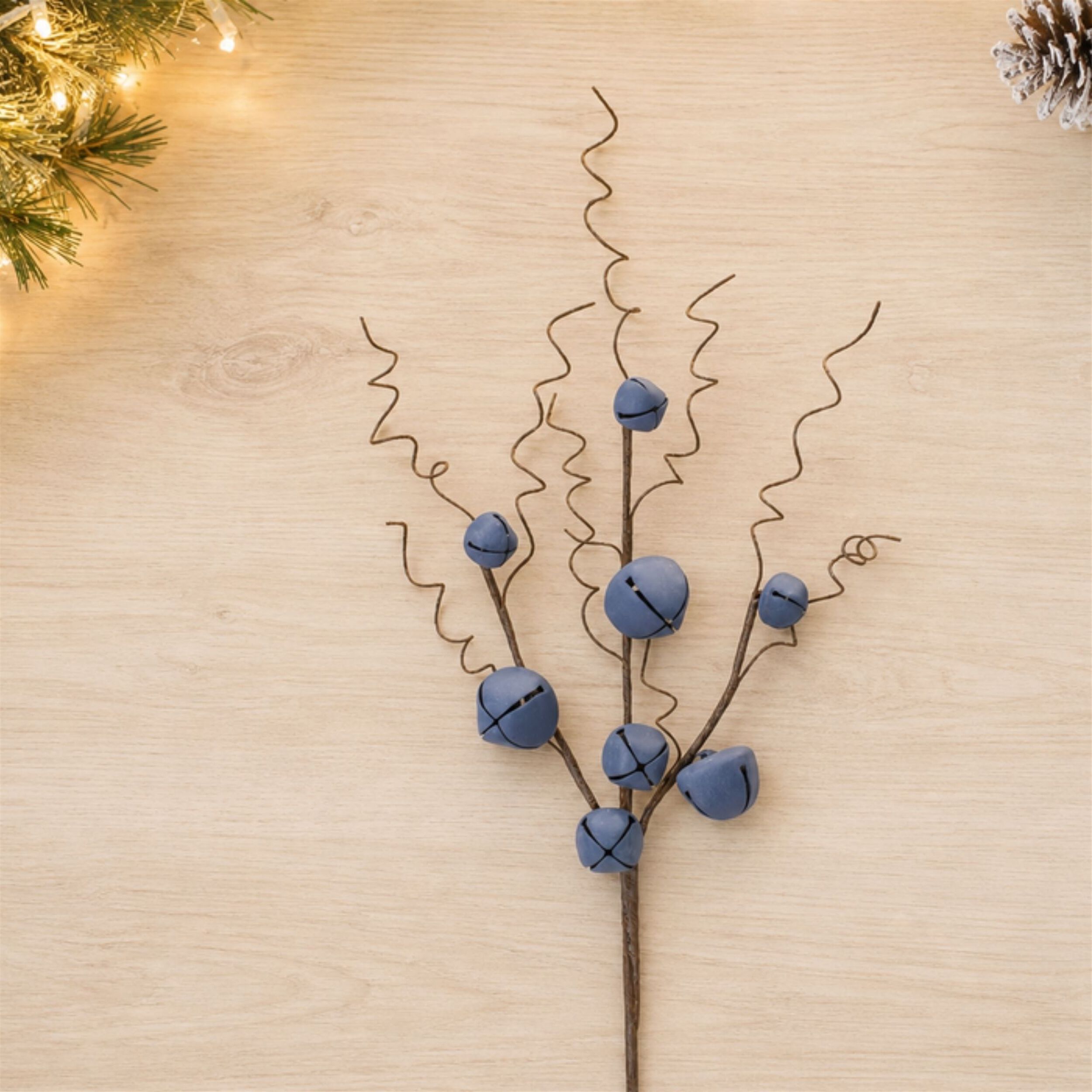 Rustic Jingle Bell Stem (Set of 4), BLUE, alternate image number 1