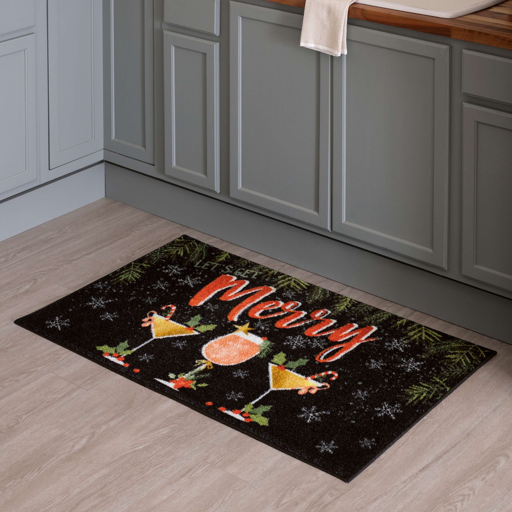 Lets Get Merry Kitchen Rug, , alternate image number 6