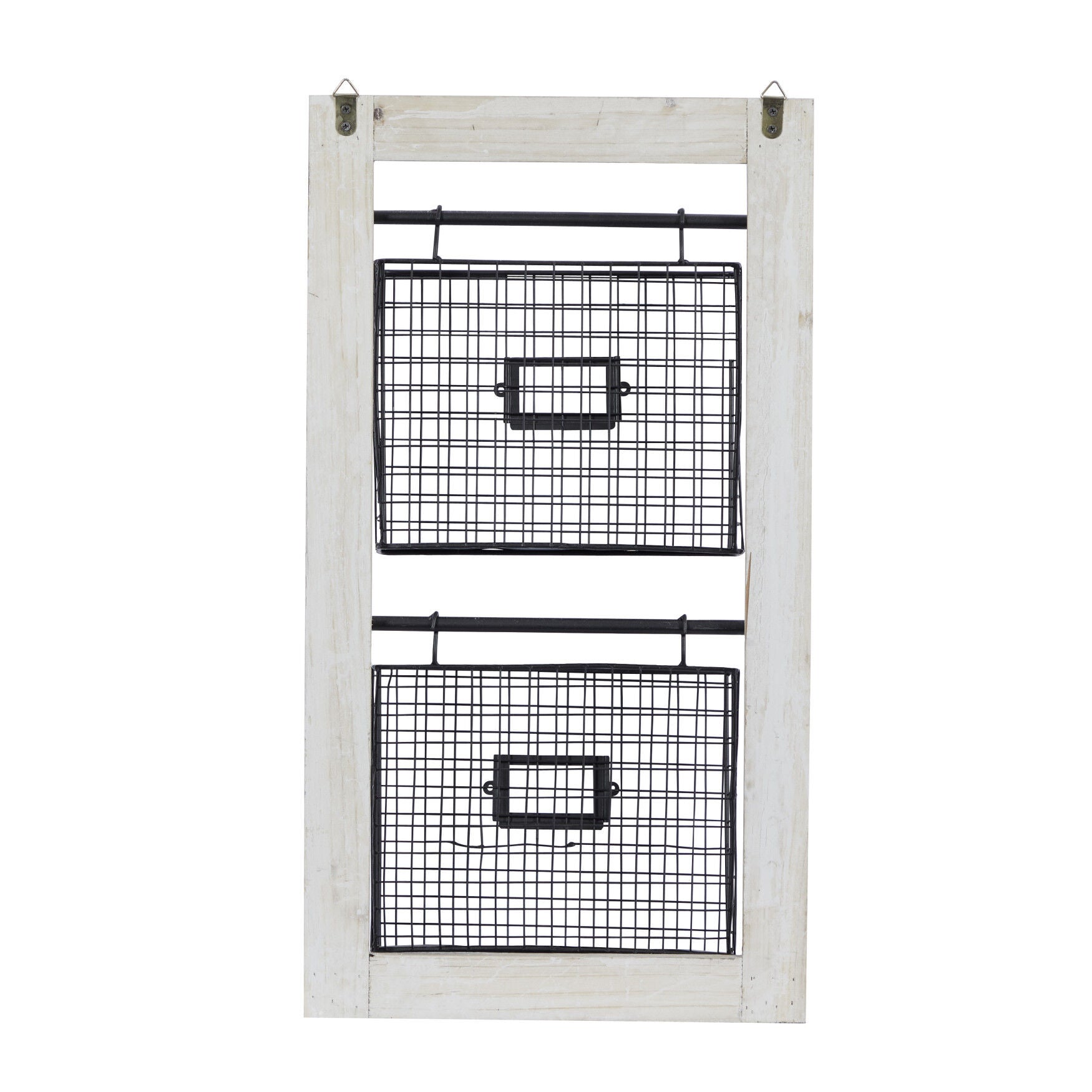 Black Metal Farmhouse Magazine Rack Holder Magazine Rack Holder, , on-hover image number 1