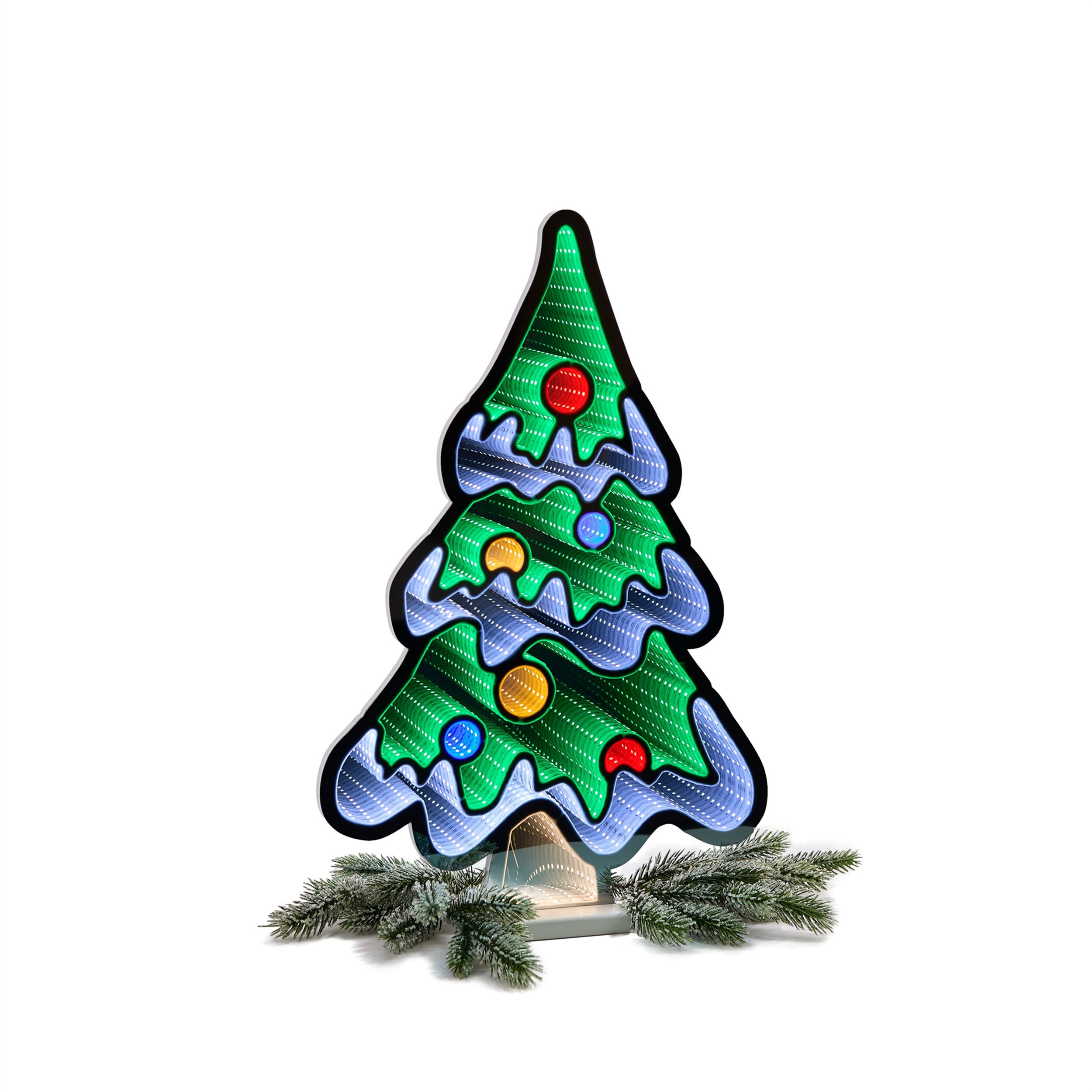 Snowy Christmas Tree Ekkolight 23.5 inchesH, MULTICOLOR, alternate image number 3