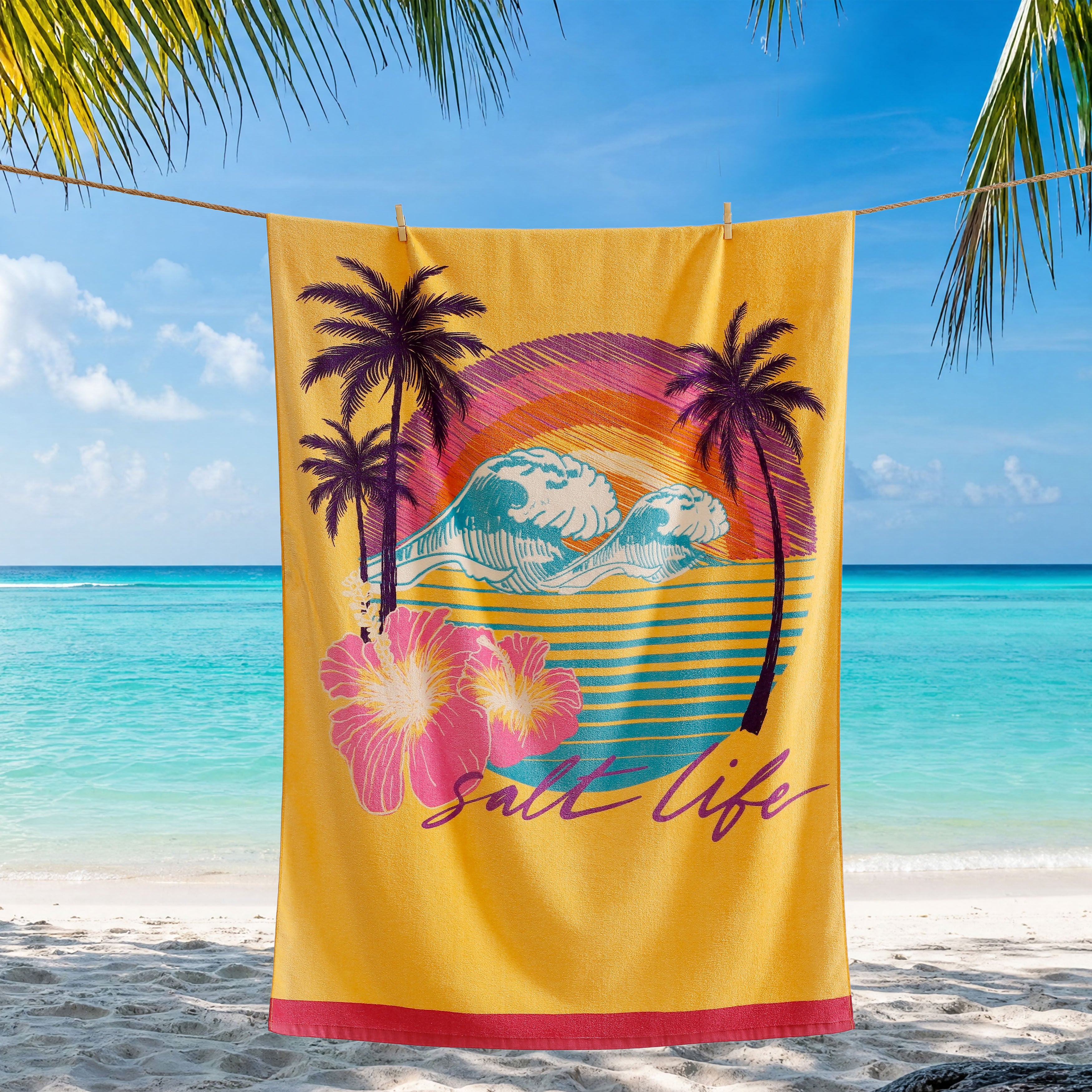 Good Times Beach Towel, ORANGE, alternate image number 1