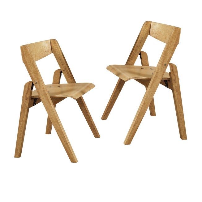 Juvenile Folding Chairs, Set Of 2, NATURAL, hi-res image number 0