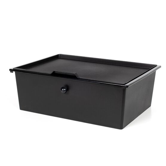 Metal Frame Underbed Storage With Lids, Black, 2-Drawer, , on-hover image number null
