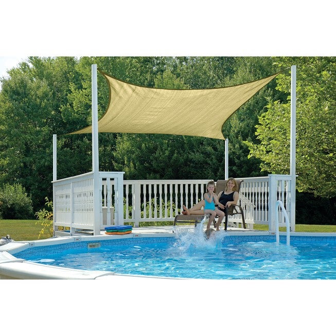 Shade Sail Square - Heavyweight 16 x 16 ft. Sand, , alternate image number null