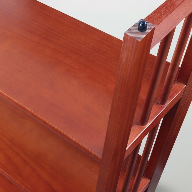 3-Shelf Folding Stackable Bookcase 27.5 inches Wide-Mahogany, , alternate image number null