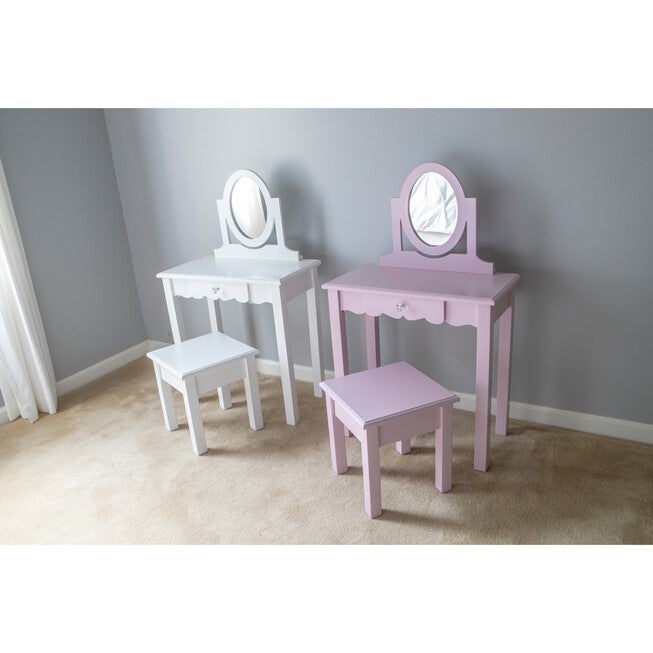 White Vanity with Mirror , , alternate image number null