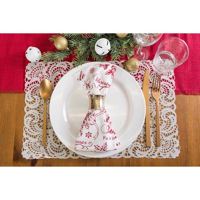 Vintage Christmas Print Napkin, Set of 6, , on-hover image number 1