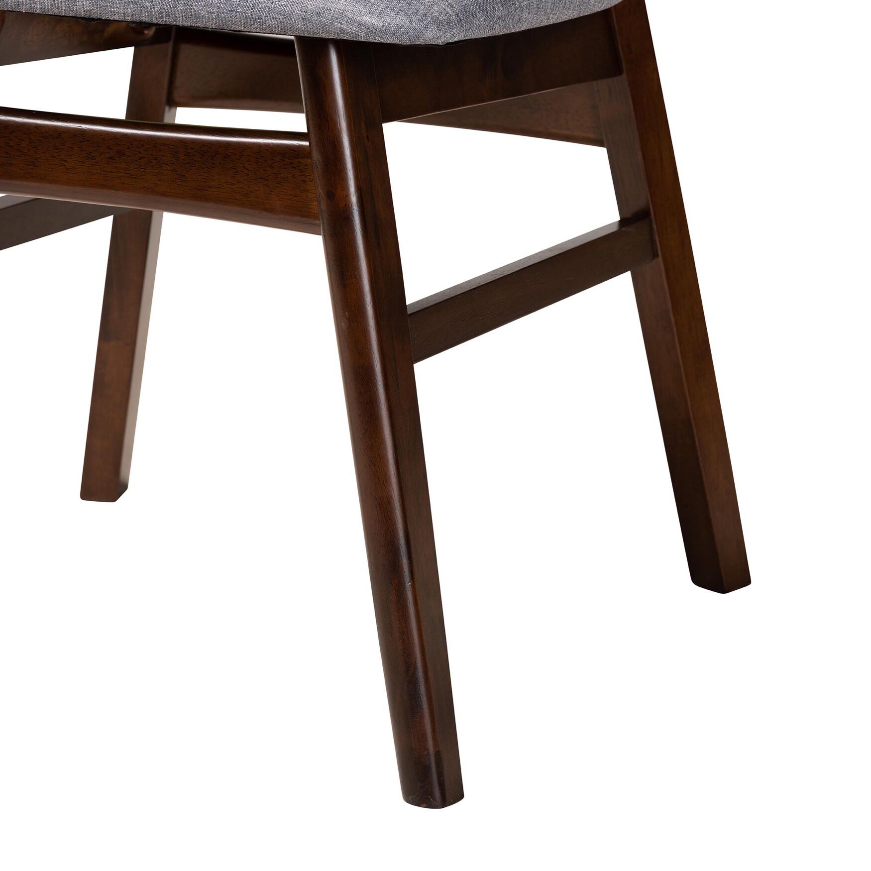 Ulyana Mid-Century Grey Fabric And Natural Brown Finished Wood 2-Piece Dining Chair Set, , alternate image number 11