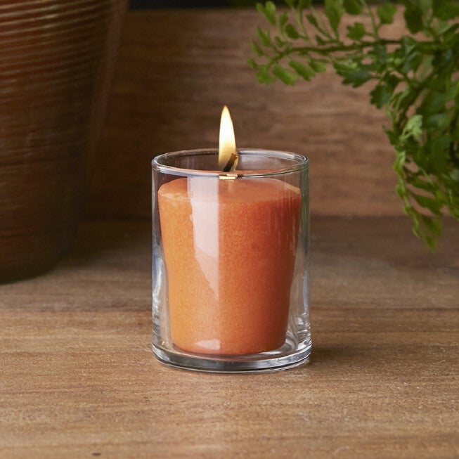 Pumpkin Spice Scented Votive Candle, Set 3, , on-hover image number 1
