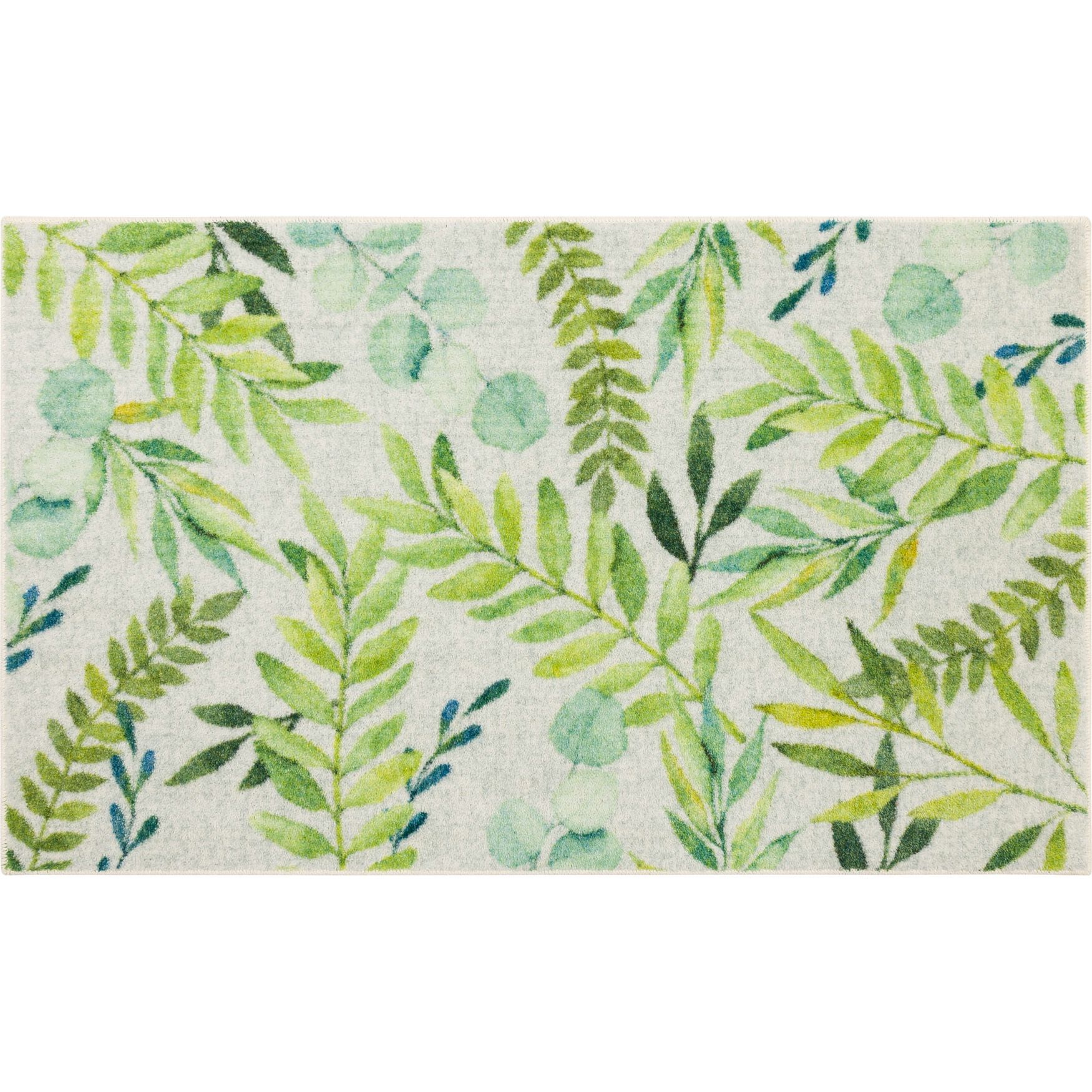 Leaf Fronds Kitchen Rug, NATURAL, hi-res image number 0