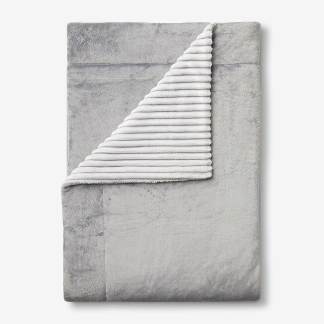 RIBBED BLANKET, SILVER, hi-res image number 0