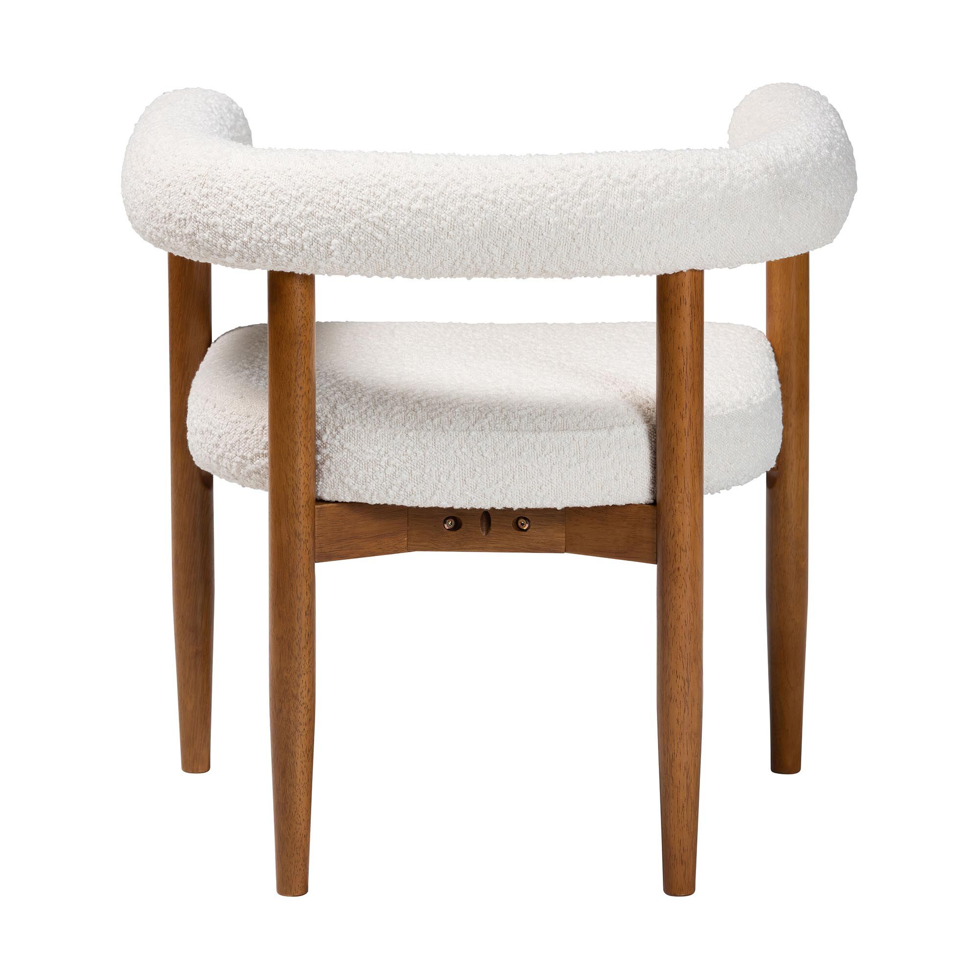 Caia Boucle Dining Chair, CREAM, alternate image number 4