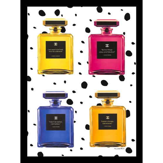 Chanel Quote Bottles 14x18 Framed Print, MULTI, hi-res image number null