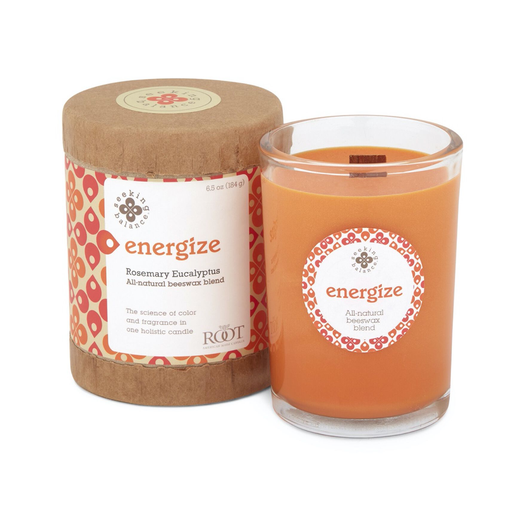 Seeking Balance Energize-Rosemary Eucalyptus Jar Candle, ORANGE, hi-res image number 0