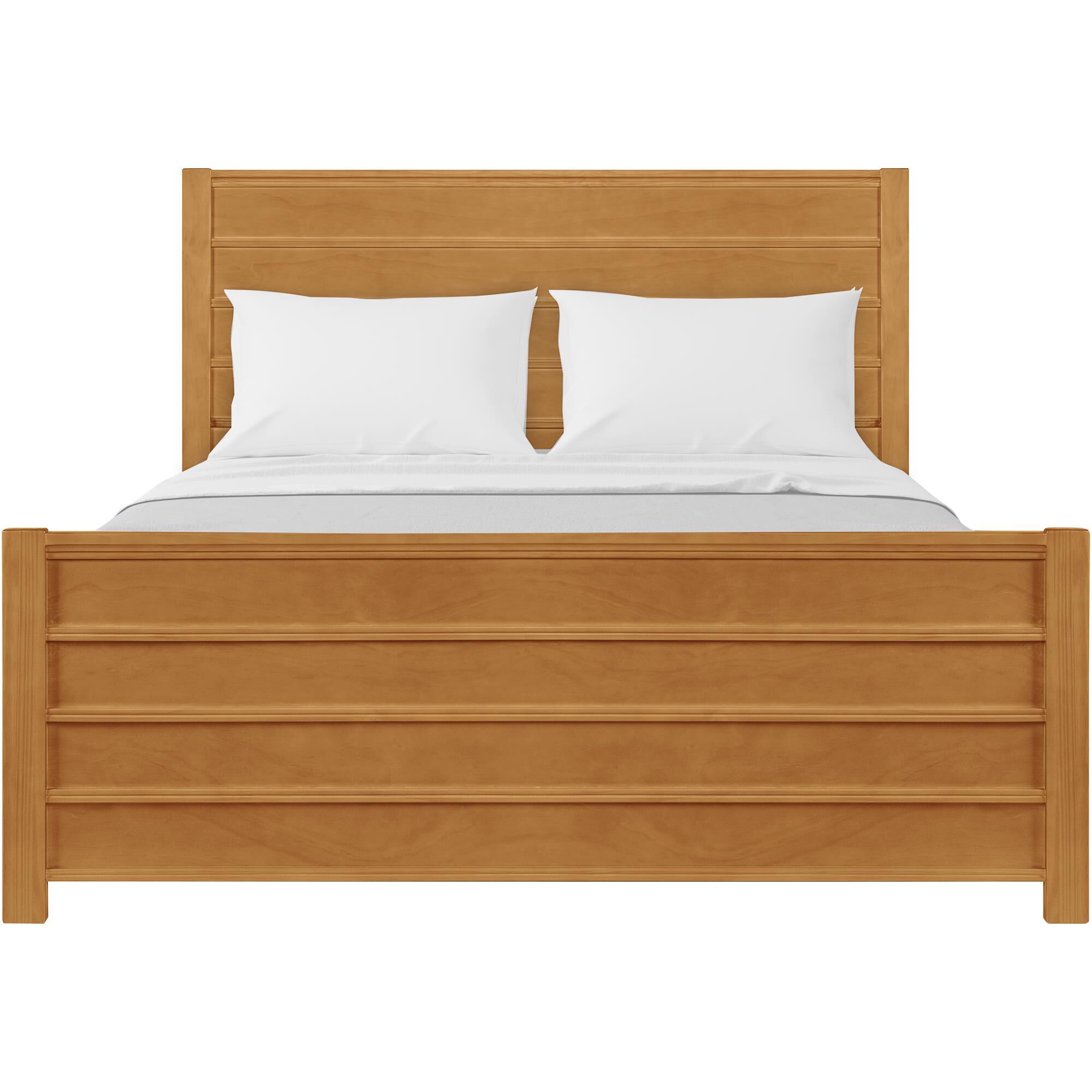 Caroline Wooden Platform Bed in Oak, King, OAK, hi-res image number 0