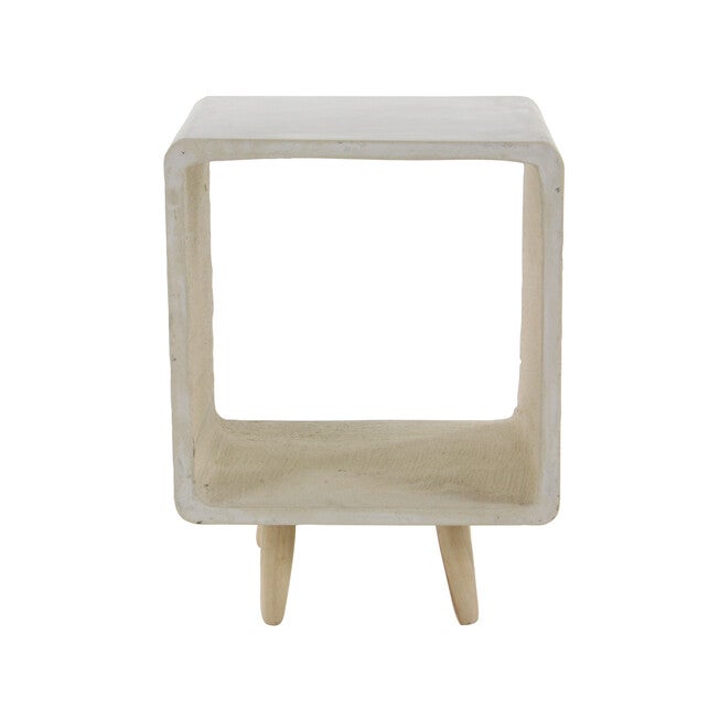 White Fiber Clay Industrial Outdoor Accent Table, , alternate image number 2