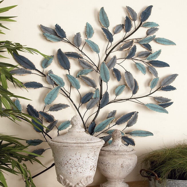 Blue Metal Traditional Floral Wall Decor, , alternate image number null