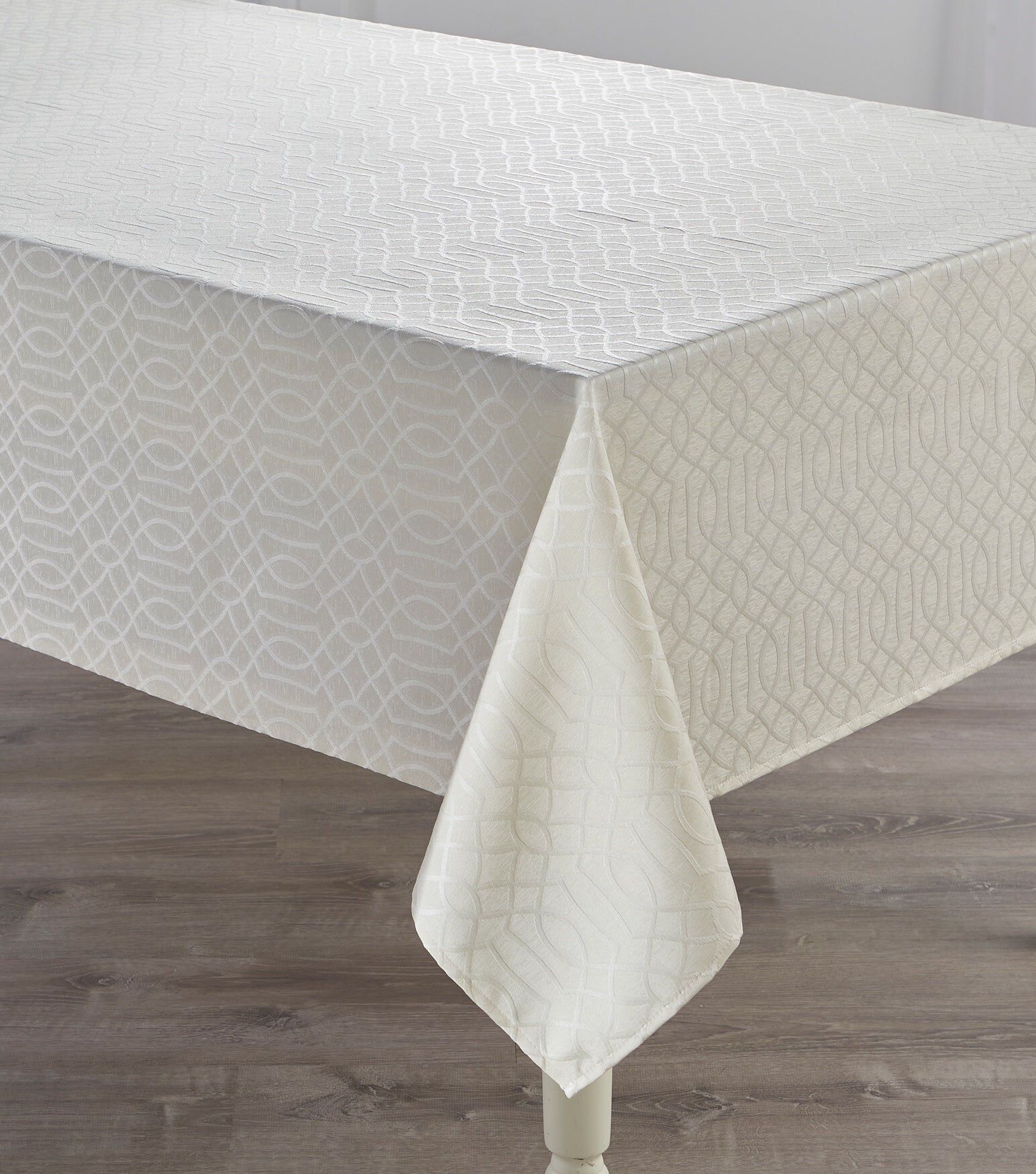 Jacquard Tablecloth, IVORY, hi-res image number 0