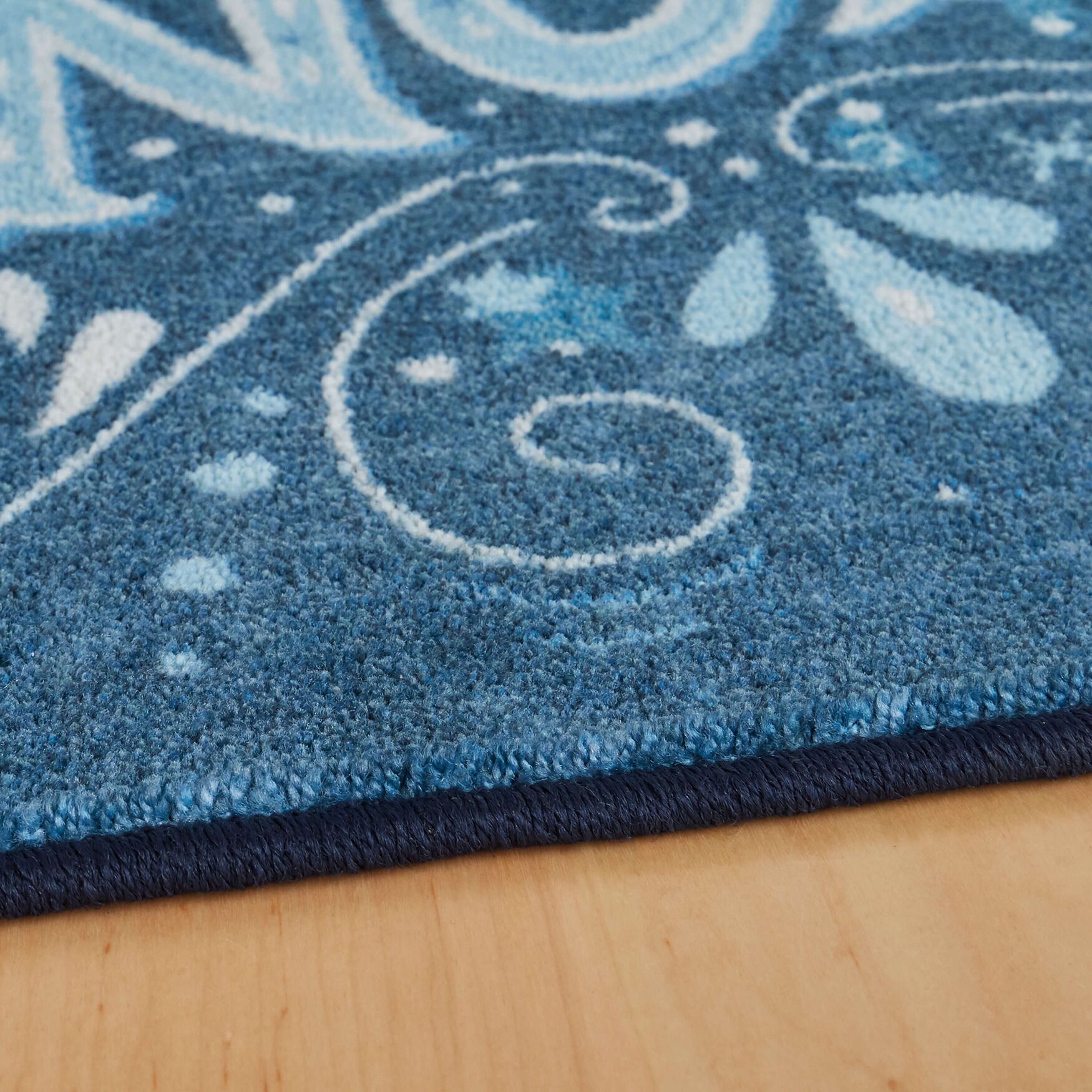 Let It Snow Navy Kitchen Rug, , alternate image number 2