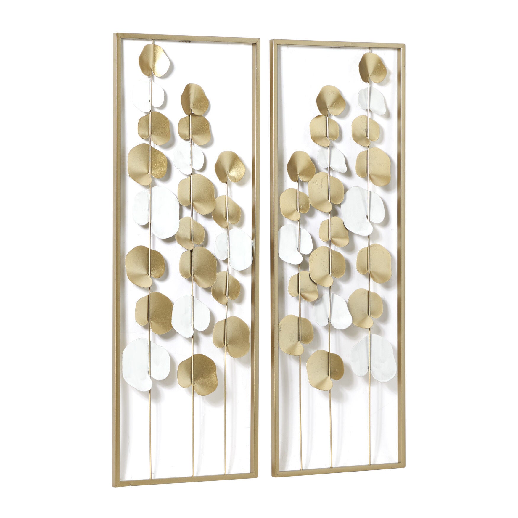 Set Of 2 Gold Metal Floral Wall Decor, , alternate image number 3