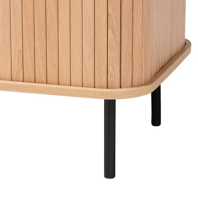 Lucia Fluted Wood Storage Cabinet, LIGHT OAK, alternate image number 6