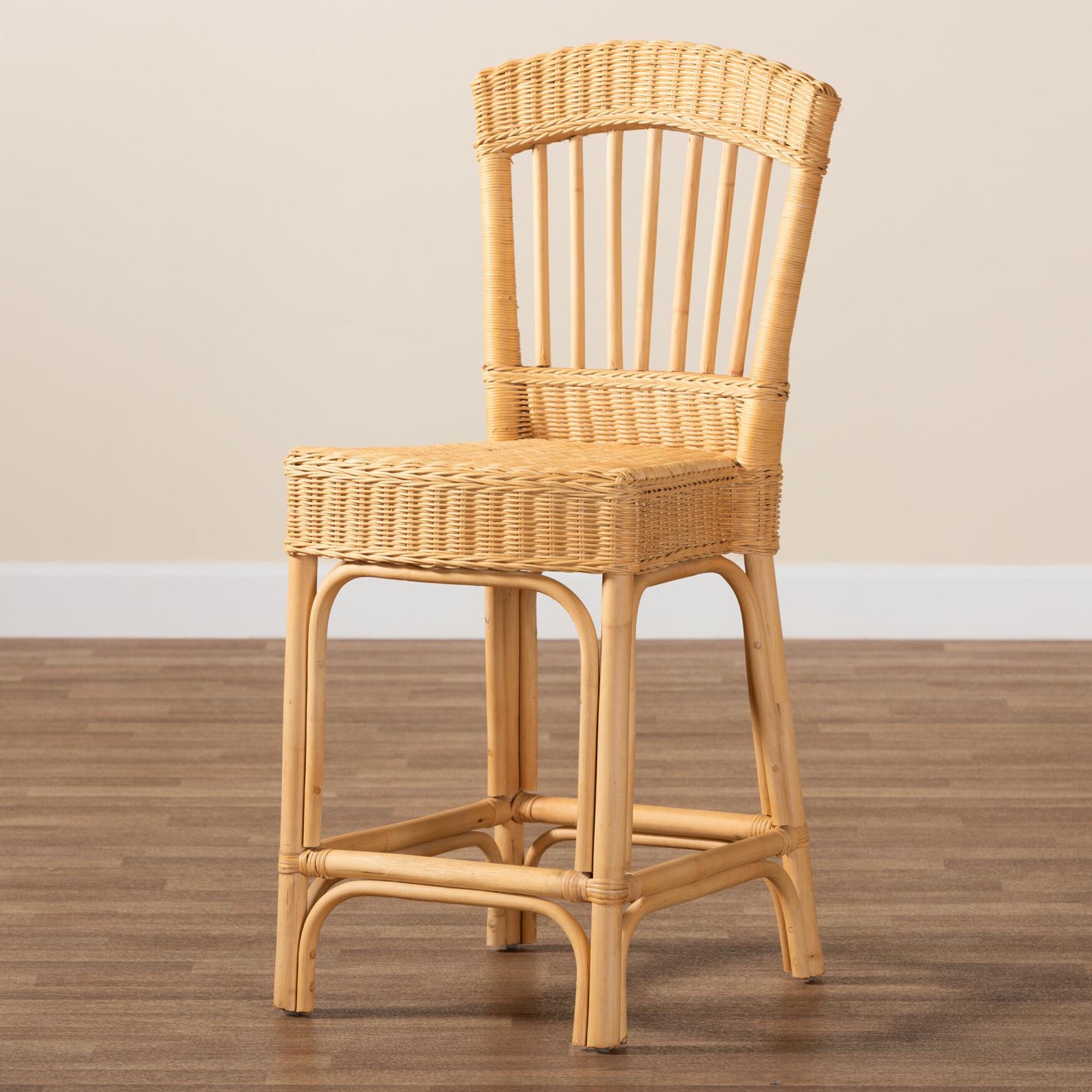 Barito Modern Bohemian Natural Rattan Counter Stool, , alternate image number 8