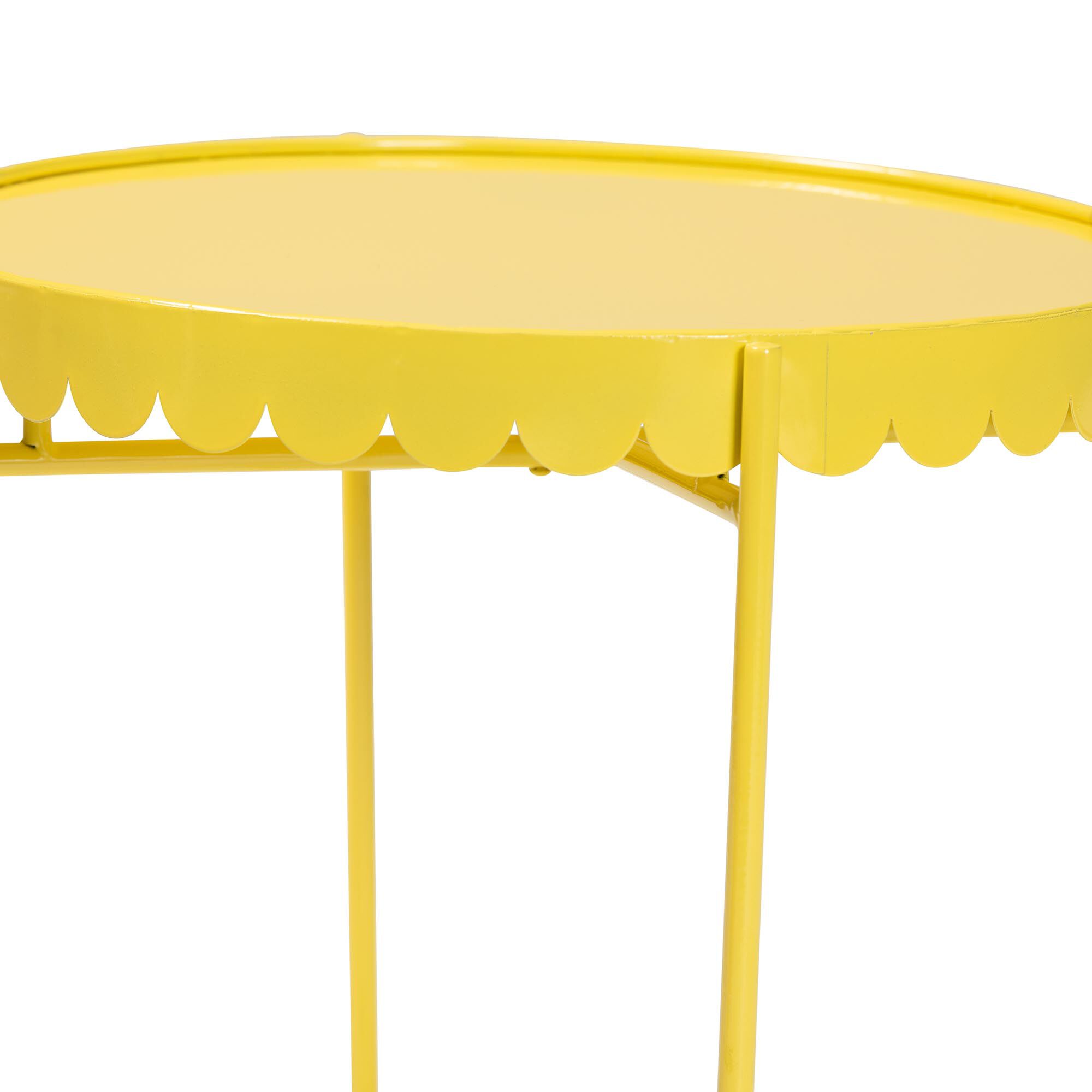 Laverne White Metal Side Table, YELLOW, alternate image number 3