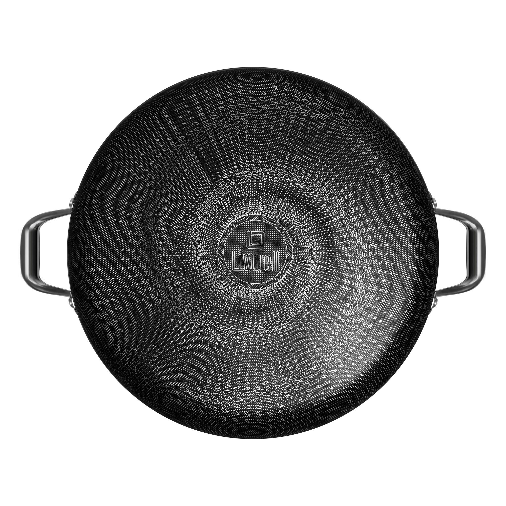 LIVWELL DiamondClad&trade; 14 inches Hybrid Nonstick Stainless Steel Everything Pan, Dishwasher Safe, PFOA-free &ndash; Silver/Black, SILVER, alternate image number 4