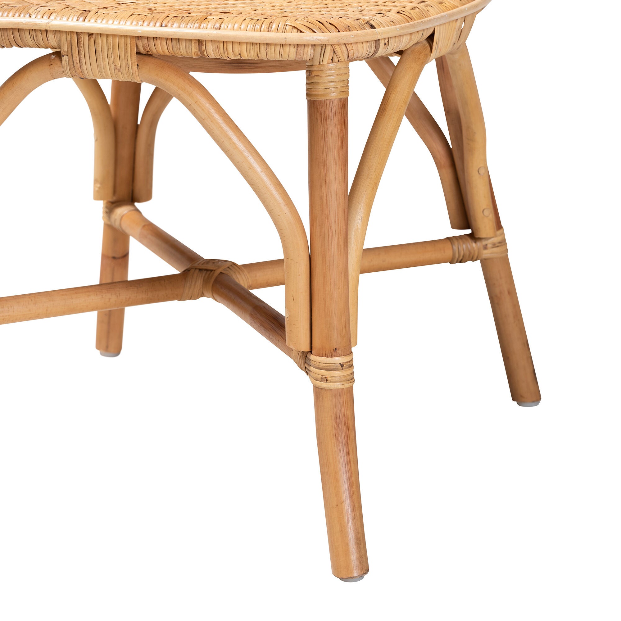 Irene Modern Bohemian Natural Rattan Dining Chair, NATURAL BROWN, alternate image number 7