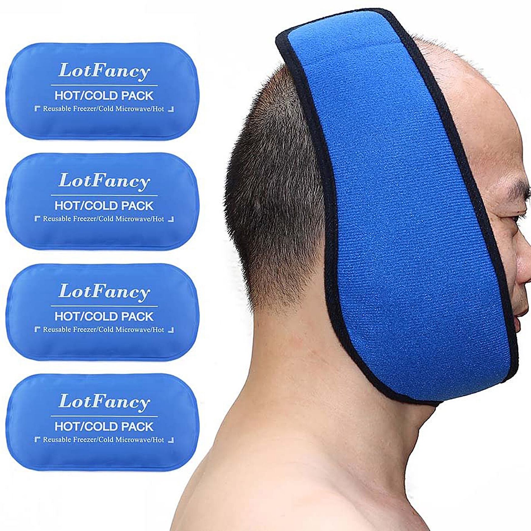 Theragel Ice Pack For Jaw, Head, Chin Wellness, BLUE, hi-res image number 0