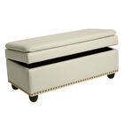 400 lbs. Weight Capacity Extra Wide Studded Ottoman, , alternate image number null