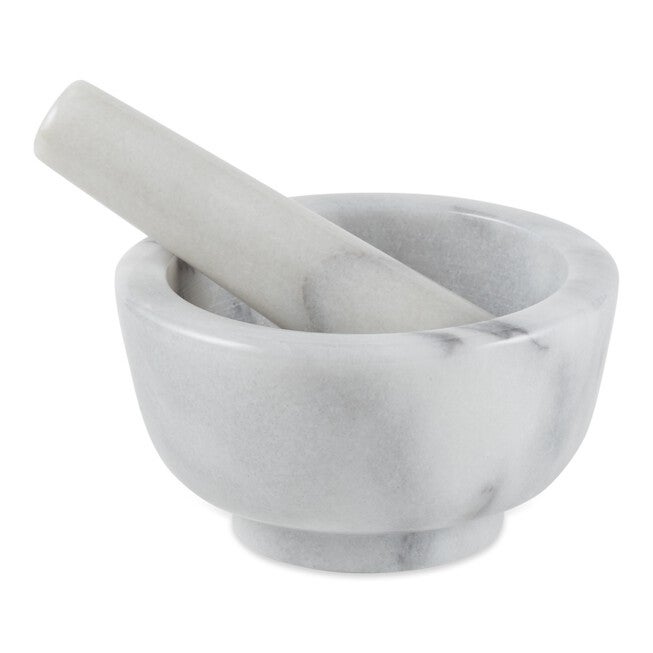 Marble Mortar and Pestle - White, WHITE, hi-res image number 0