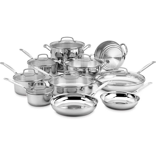 Chef'S Classic™ Stainless 17 Piece Chef'S Classic™ Stainless Set Cookware Set, STAINLESS STEEL, hi-res image number 0