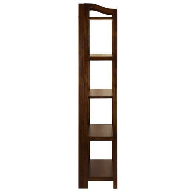 Stratford 5-Shelf Folding Bookcase-Warm Brown, , alternate image number null