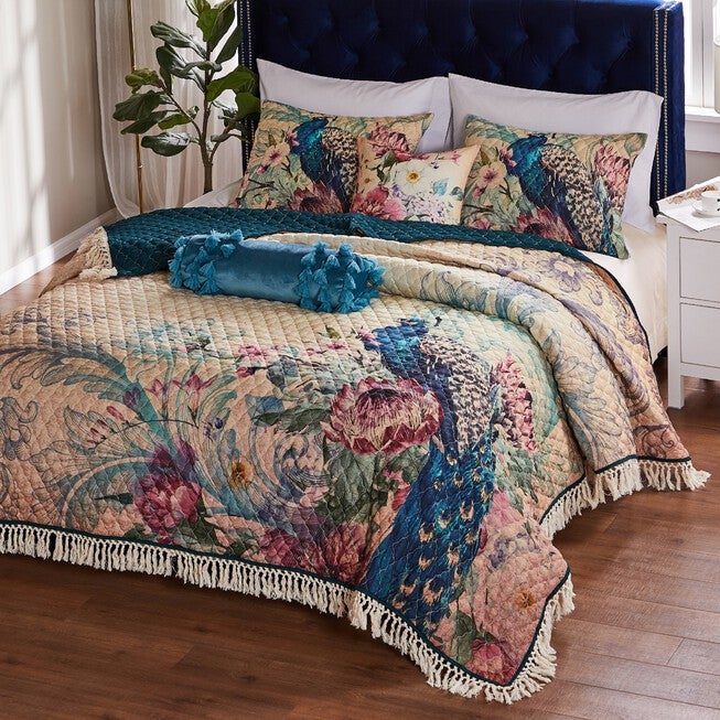 Eden Peacock Quilt and Pillow Sham Set, , alternate image number 2