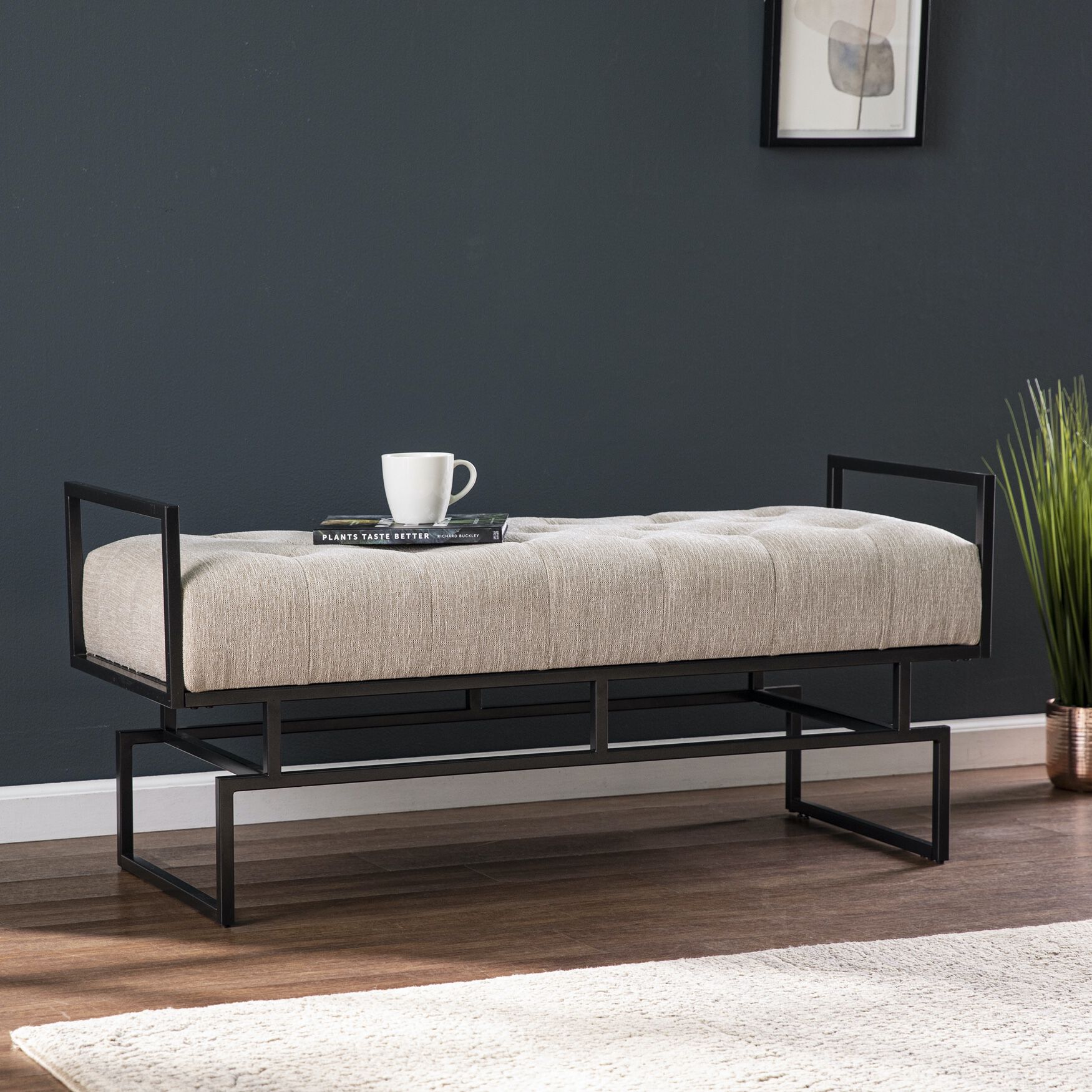Coniston Upholstered Bench, BEIGE, hi-res image number 0