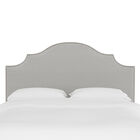 Stripe Nail Button Notched Headboard, OXFORD STRIPE CHARCOAL, hi-res image number null