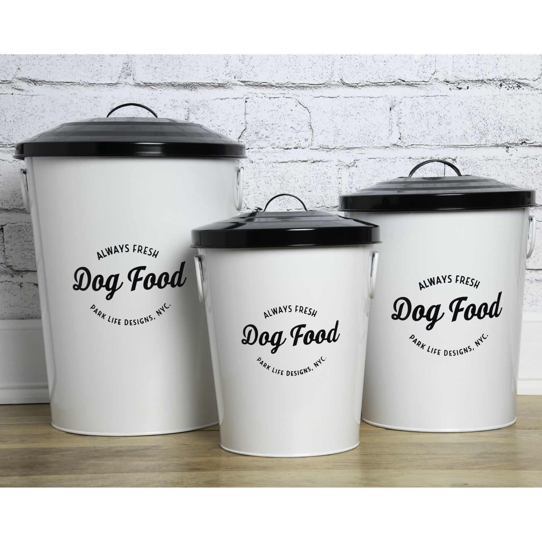 Andreas White Medium 21Lbs Pet Dog Cat Food Bin, , on-hover image number 1