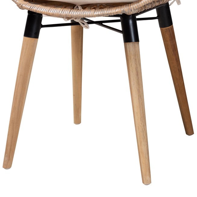 Ballerina Modern Bohemian Black Finished Rattan And Metal Dining Chair, , alternate image number 11