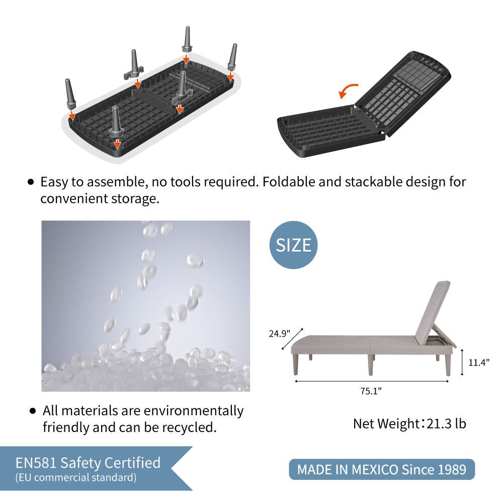 Tahiti Chaise Lounge, BROWN, alternate image number 4