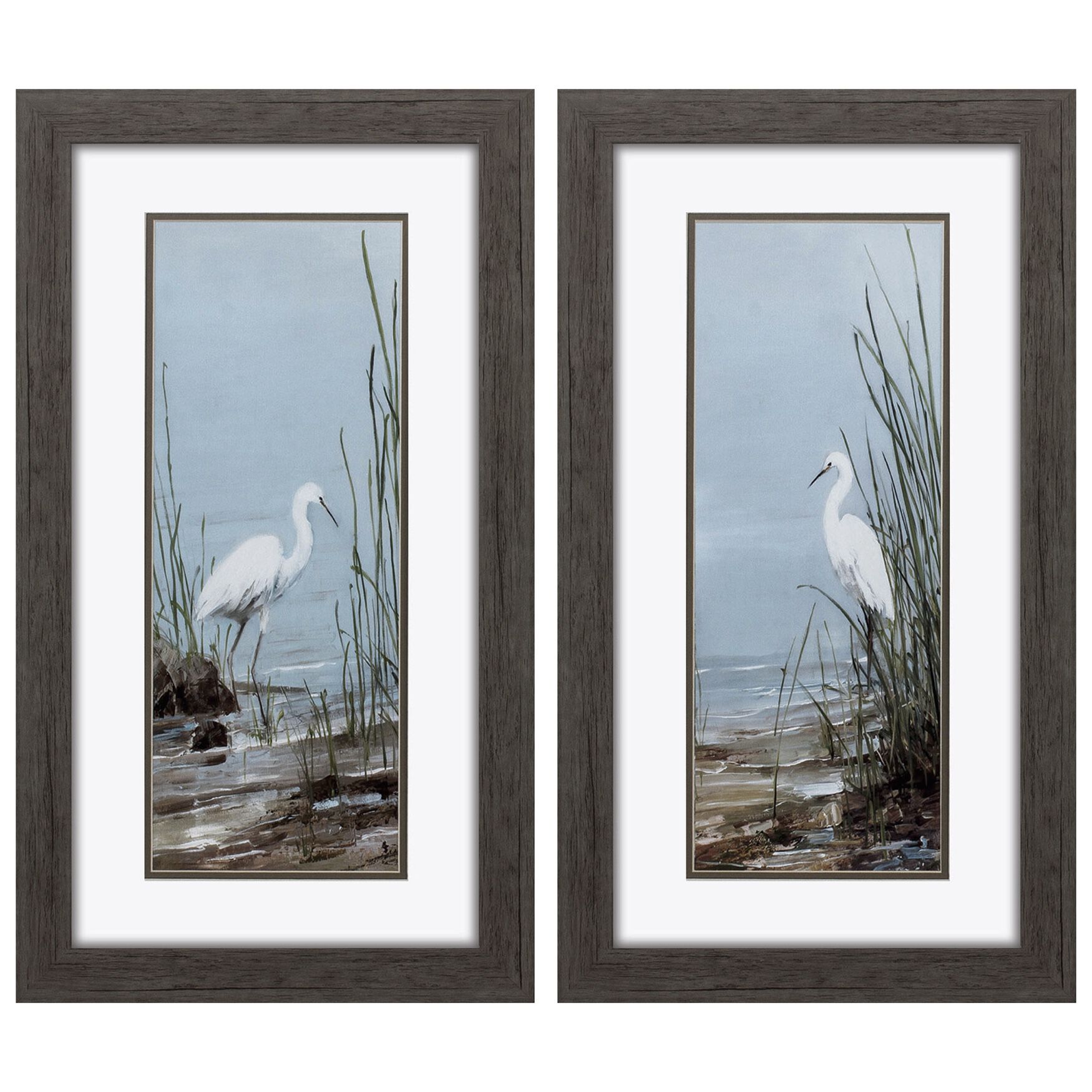 Island Egret Framed Wall D&eacute;cor, Set Of 2, BLUE, hi-res image number 0